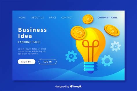 Free Vector Business Idea Landing Page Template