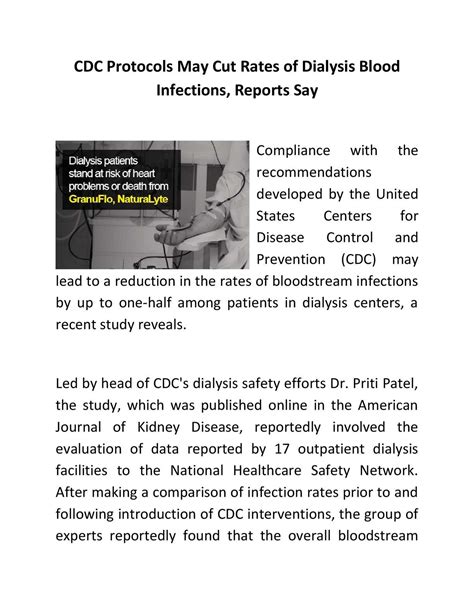 Calaméo Cdc Protocols May Cut Rates Of Dialysis Blood Infections