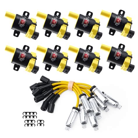 Set Of 8 D585 Uf262 Ignition Coils Pack And Spark Plug Wire Set