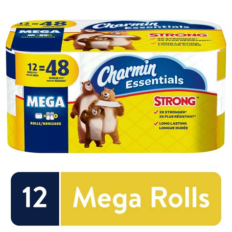 Charmin Essentials Strong Toilet Paper 12 Mega Rolls