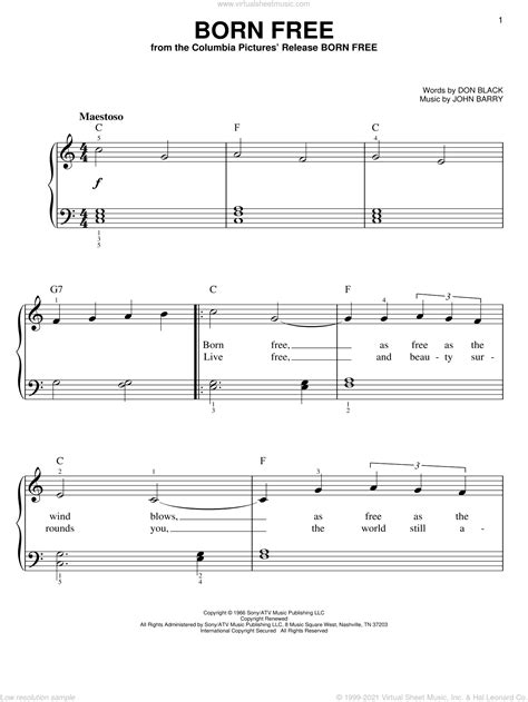 Easy Printable Piano Sheet Music
