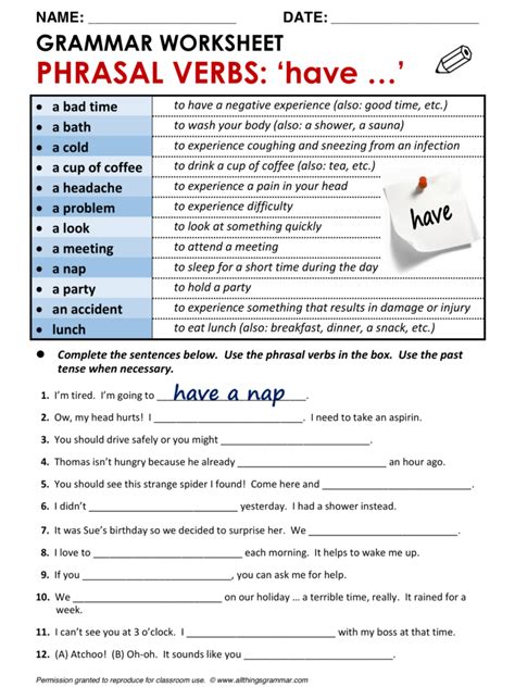Printable Grammar Worksheets For Middle School Peggy Worksheets