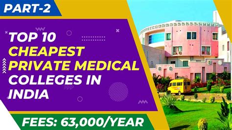 Top 10 Cheapest Private Medical Colleges In India Part 2 Low Fee Private Medical Colleges