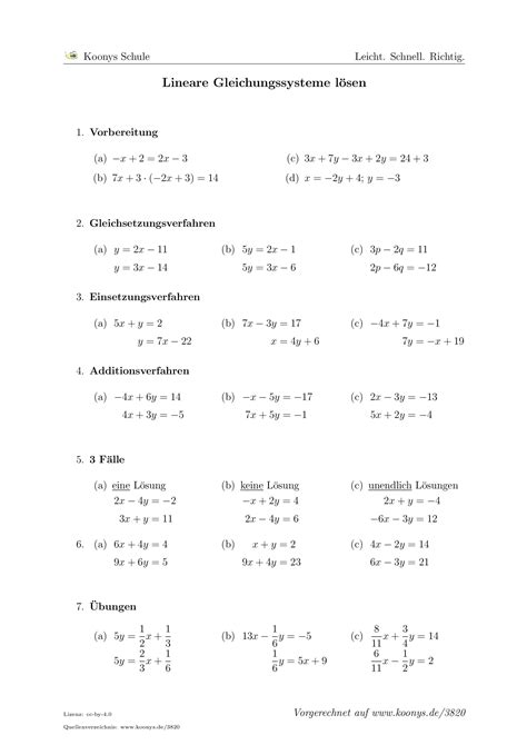 Lineare gleichungssysteme mit 2 variablen. EINSETZUNGSVERFAHREN AUFGABEN PDF
