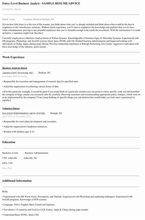 25 Entry Level Business Analyst Resume in 2020 | Business analyst resume, Business analyst 