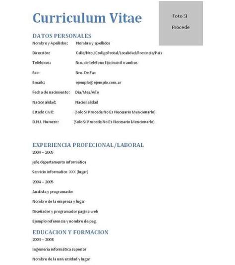 Completar Curriculum Vitae Online Psplculture