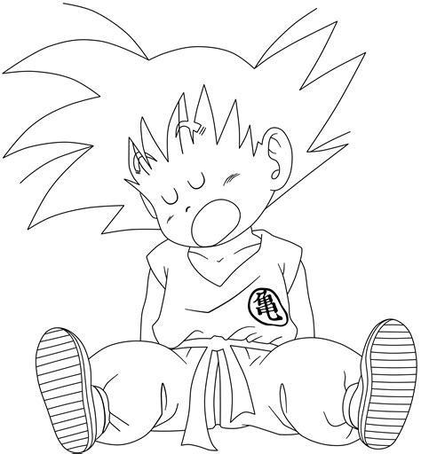 Most characters have similar constructed faces. Dragon Ball - Kid Goku 33 - lineart by superjmanplay2 on ...