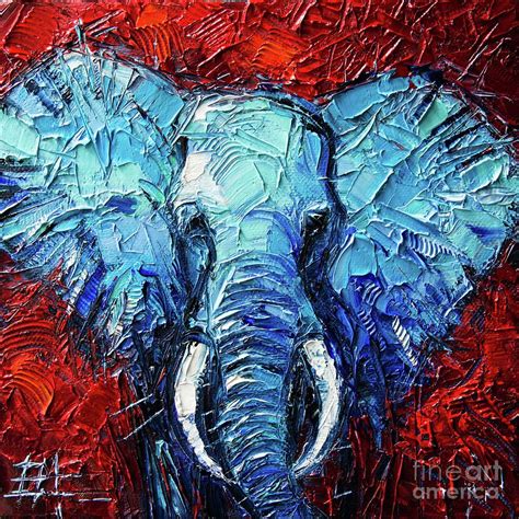 Blue Elephant Photograph Blue Elephant Palette Knives Impasto