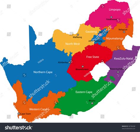 South Africa Map Vector