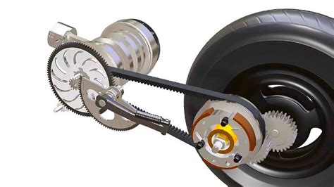 Scooter CVT Transmission Working Principle D Animation