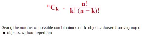 Combination Formula Combinations Without Repetition