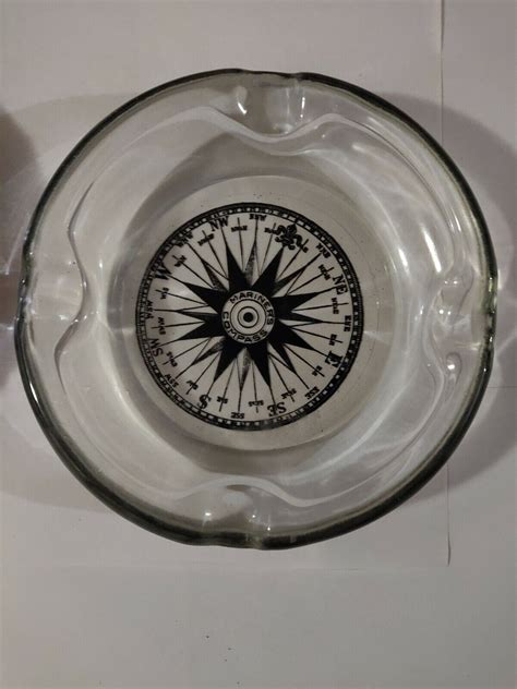 vintage mariner s compass glass astray nestled inside thick cork base 7 5” mcm ebay
