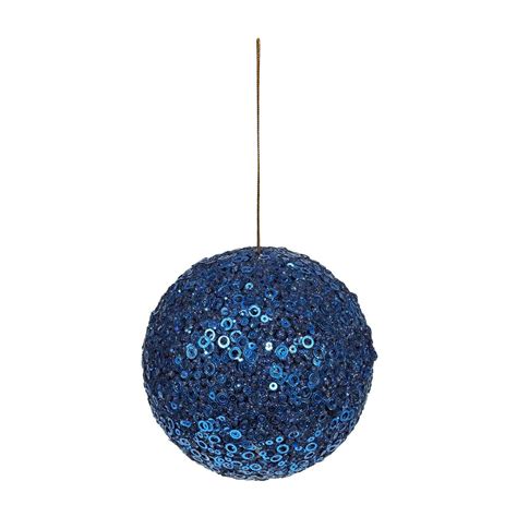 Royal Blue Glitter Bauble 12cm Apac