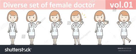 Diverse Set Female Doctor Eps Vector Stock Vector Royalty Free