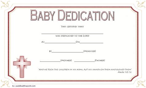 Free Fillable Baby Dedication Certificate Download 7 Best