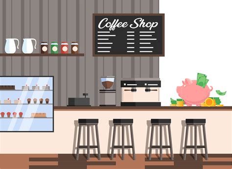 Cartoon Coffee Shop Inside