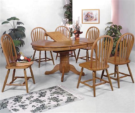 Crown Mark Windsor Solid 7 Piece Oval Dining Table And Side Chairs