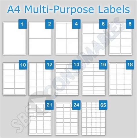 White Paper And Plastic A4 Label Sheet For Packaging Packaging Type