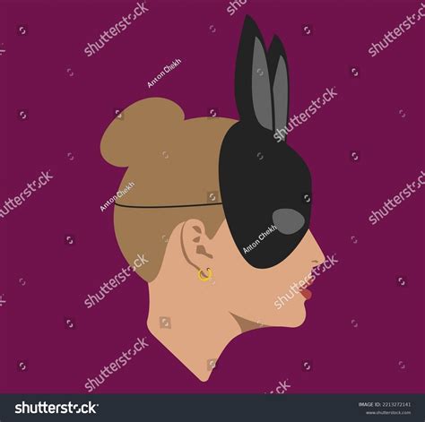 Portrait Silhouette Portrait Girl Sexy Bunny Stock Vector Royalty Free Shutterstock