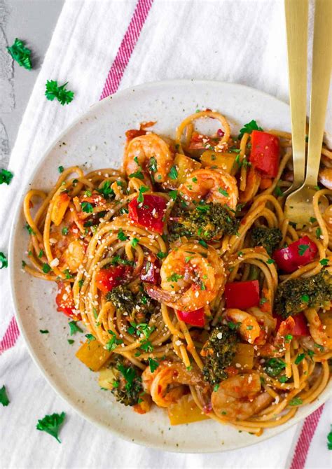 Spicy Shrimp Pasta Creamy Spaghetti Recipe