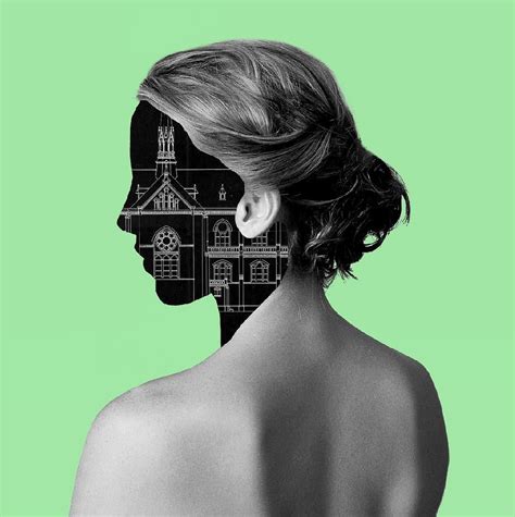 A Womans Head Is Shown In The Shape Of A House