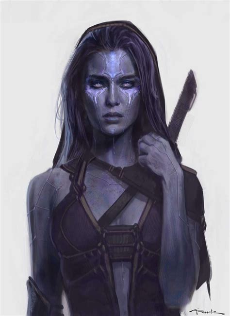 Female Anime Character Painting Gamora Guardians Of The Galaxy