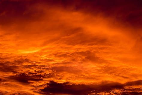Hd Wallpaper Sky With Clouds Fire Sunset Burn Red Afterglow