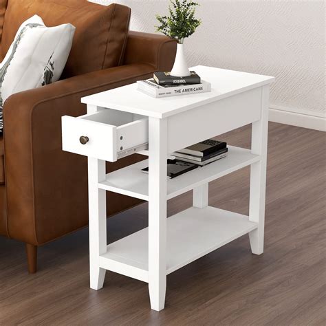 Buy Choochoo Side Table Living Room Narrow End Table With Drawer And