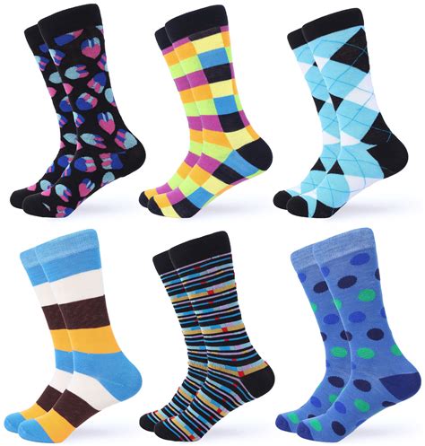 Gallery Seven Mens Dress Socks Funky Colorful Socks For Men 6 Pack