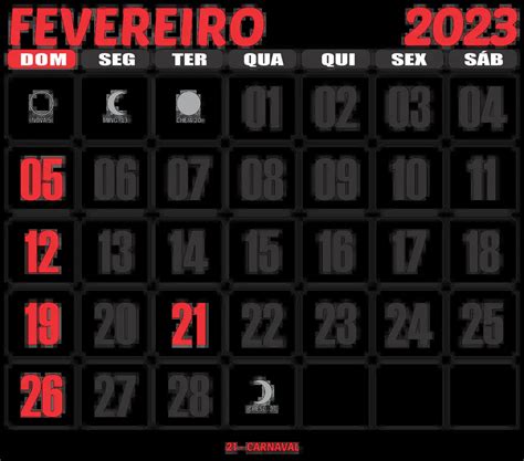 Calendário 2023 Fevereiro Imagem Legal