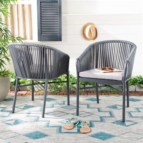 Safavieh Outdoor Living Matteo Rope Chair Grey Set Of 2 228 X