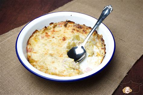 Gratin de poireaux au jambon
