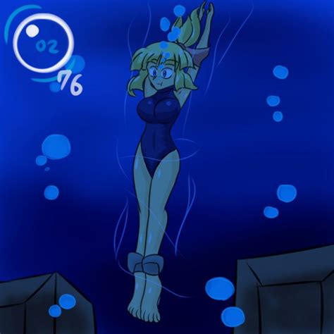 Woman Chained Underwater Cumception