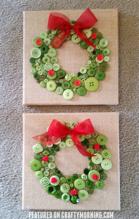 Button Christmas Wreath Craft Crafty Morning