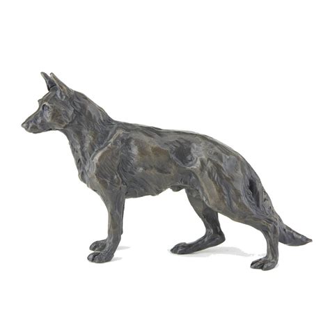 Bronze Dog Sculpture Standing German Shepherd By Sue Maclaurin