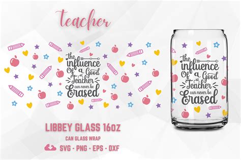 teacher 16oz libbey glass wrap svg graphic by appearancecraft · creative fabrica