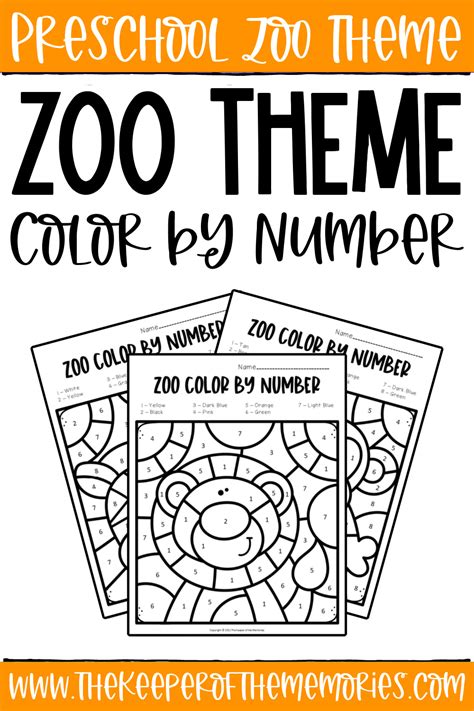 Color By Number Zoo Preschool Worksheets The Keeper Of The Memories