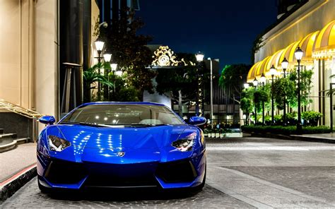 Blue Sports Car Lamborghini Car Lamborghini Aventador Blue Cars Hd