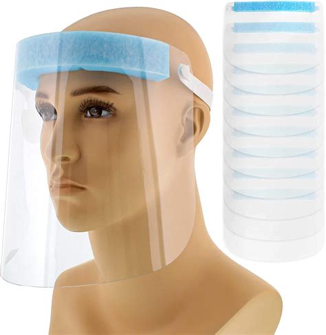 Salon World Safety Face Shields Pack Of 10 Ultra Clear Protective