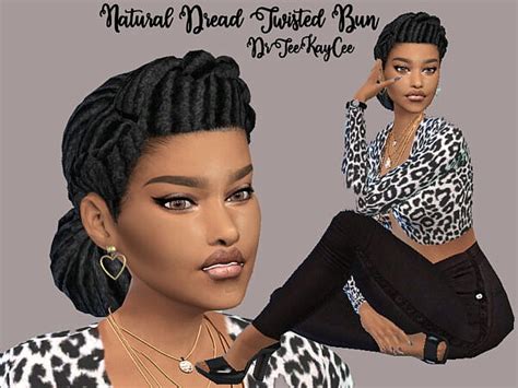 Natural Dread Twist Bun By Drteekaycee The Sims Resource Sims 4 Hairs