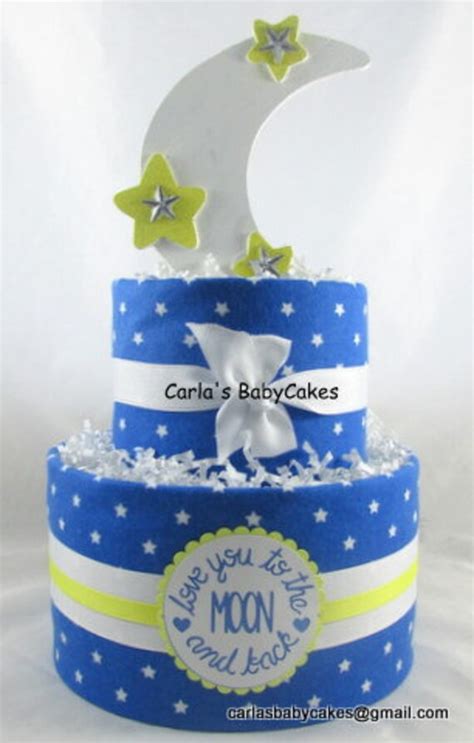 Moon Stars Diaper Cake Baby Diaper Cake Boy Diaper Cake