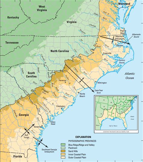 North And South Carolina Atlantic Coastal Plain Us Geological Survey