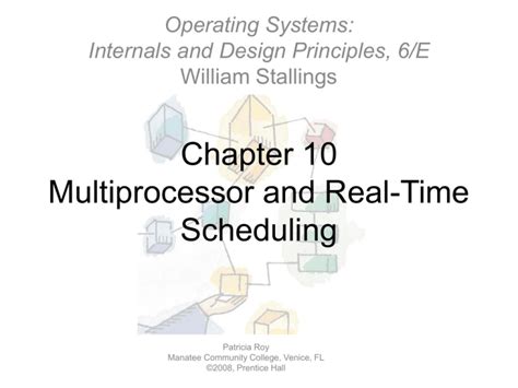 Chapter 10 Multiprocessor And Real Time Scheduling Operating Systems