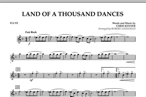 Land Of A Thousand Dances Flute Sheet Music Robert Longfield