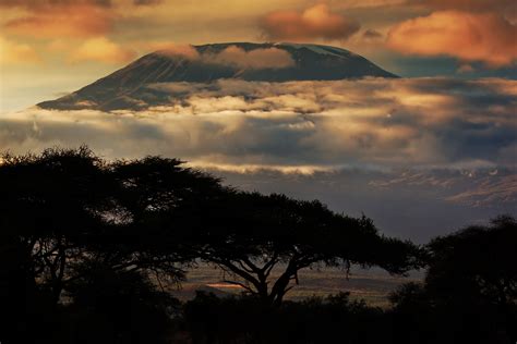 Mount Kilimanjaro And Clouds Line At Sunset View By Macinivnw On