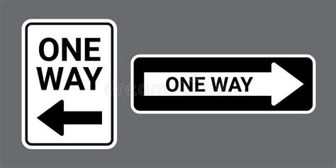One Way Road Sign Traffic Direction Vector Arrow Board One Way Sign