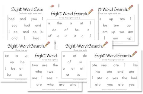Kindergarten Sight Word Search Confessions Of A Homeschooler