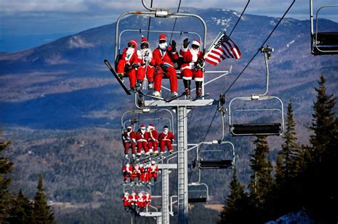 Skiing Santas Tackle The Slopes In Annual Maine Charity Wbff