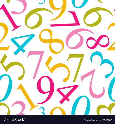 Numbers Seamless Pattern Background Royalty Free Vector
