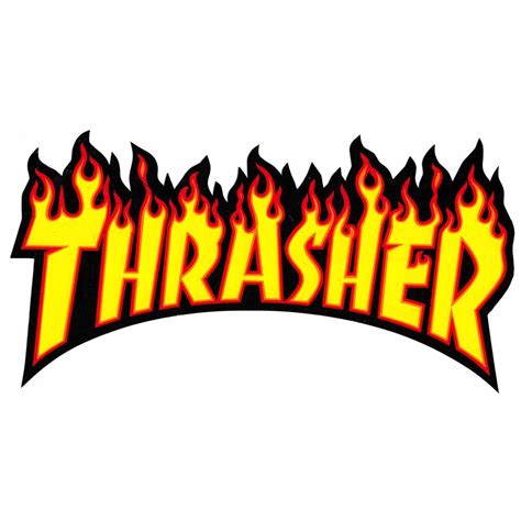 Trasher Large Flames Sticker Large 55 X 1025 Yellow Calsreets